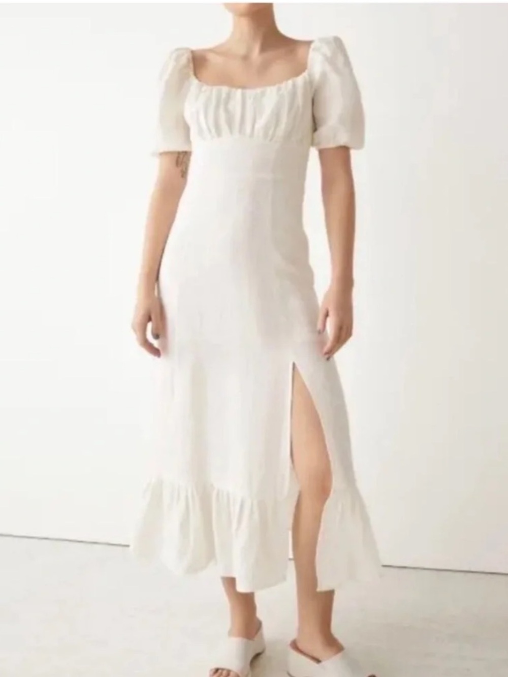 House of Harlow 1960 Cream Puff Sleeve Maxi Dress